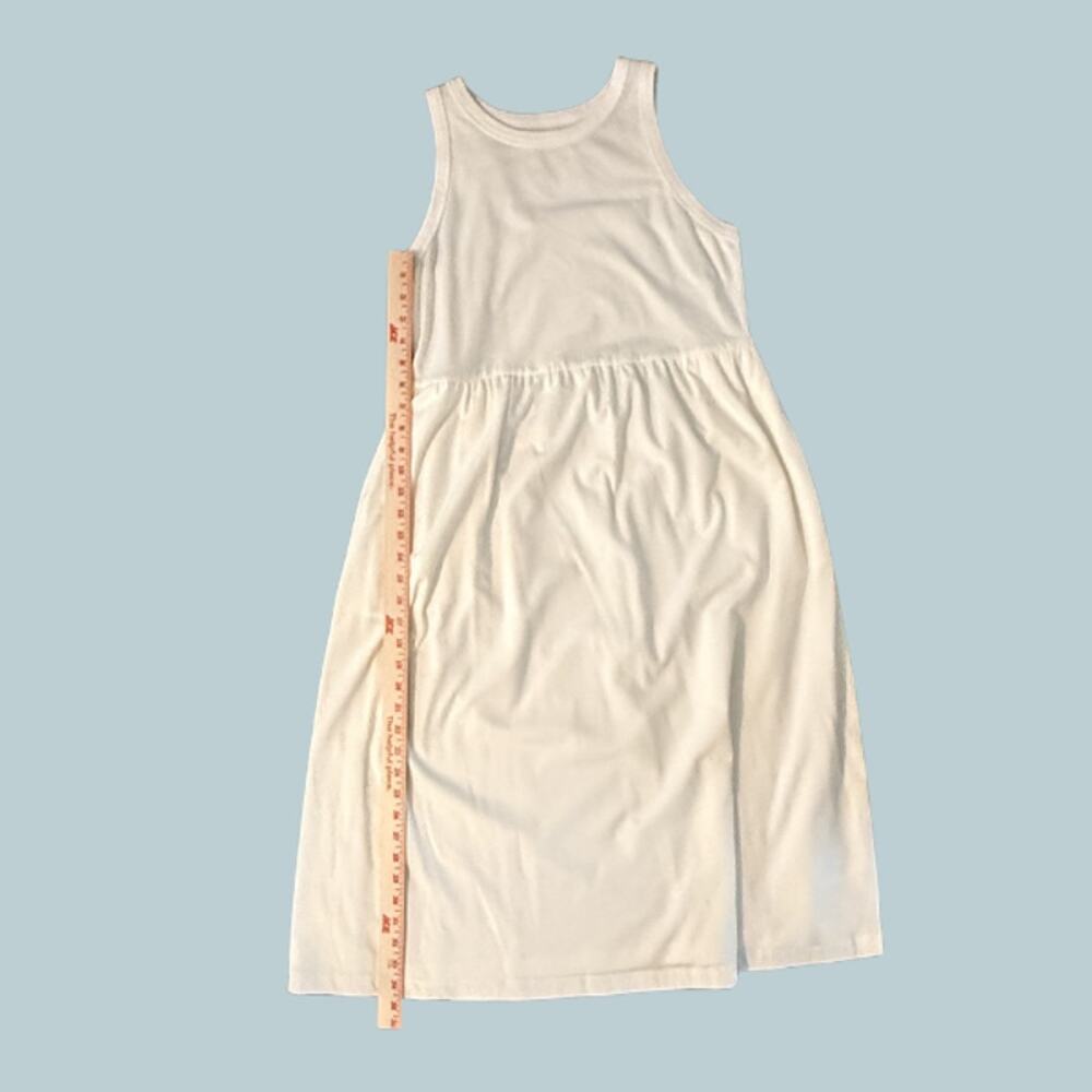 A New Day White High Neck Flowy Tank Maxi Dress Gathered Waist Size Medium - Picture 4 of 6